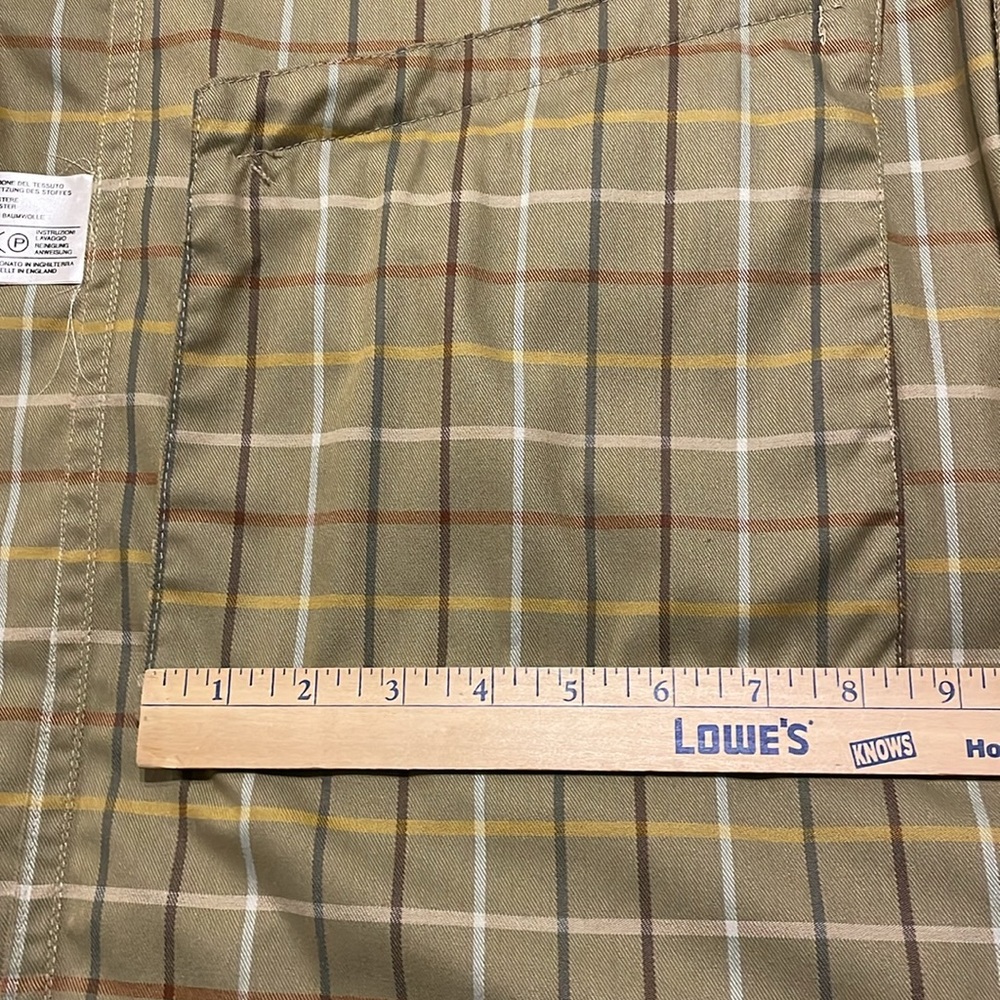 Vintage Brooks Brothers Women's Button Jacket Trench Mid Length, Beige Plaid, Lg - Picture 11 of 16